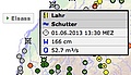 Bildschirmabbildung des Wasserstandes der Schutter bei 166cm am 01.06.2013.